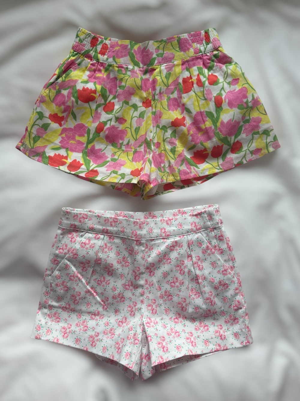 Janie and Jack Girls Floral Shorts Lot 2 Size 4 NWT Easter Spring Pink Flowers